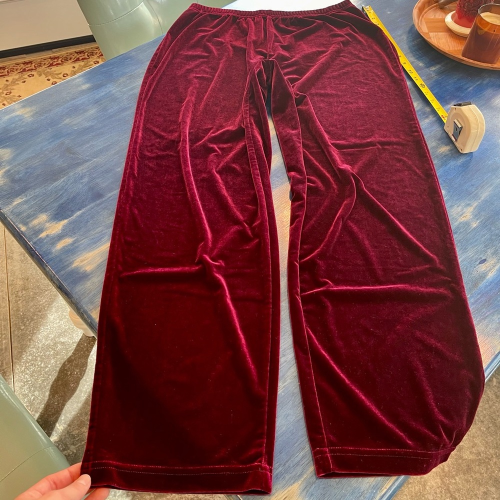 Vintage Always Caroline jimelliot.com Deep Burgundy Velour Pants /Large 30”waist